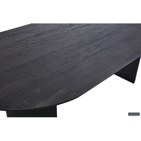 SOLENZO, table à manger ovale - décor bois - 2 tailles - 3 finitions