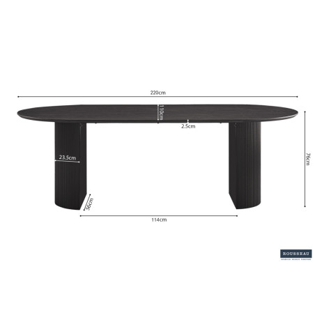 SOLENZO, table à manger ovale - décor bois - 2 tailles - 3 finitions