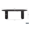 SOLENZO, table à manger ovale - décor bois - 2 tailles - 3 finitions