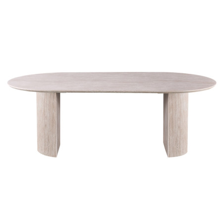 SOLENZO, table à manger ovale - décor bois - 2 tailles - 3 finitions