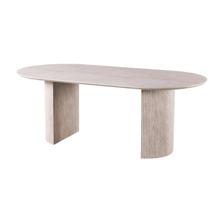 SOLENZO, table à manger ovale - décor bois - 2 tailles - 3 finitions