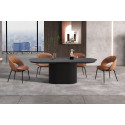 SOLENZO, table extensible ovale 180 à 220 cm - décor bois - 3 finitions