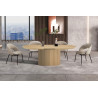 SOLENZO, table extensible ovale 180 à 220 cm - décor bois - 3 finitions