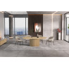 SOLENZO, table extensible ovale 180 à 220 cm - décor bois - 3 finitions