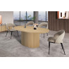 SOLENZO, table extensible ovale 180 à 220 cm - décor bois - 3 finitions