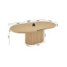 SOLENZO, table extensible ovale 180 à 220 cm - décor bois - 3 finitions