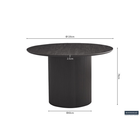 SOLENZO, table à manger ronde 120 cm - décor bois - 3 finitions