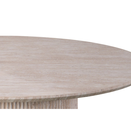 SOLENZO, table à manger ronde 120 cm - décor bois - 3 finitions