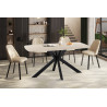 ALBATRE, table à manger ovale - plateau pierre frittée - pieds en métal noir - 3 tailles - 6 finitions