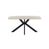 ALBATRE, table à manger ovale - plateau pierre frittée - pieds en métal noir - 3 tailles - 6 finitions