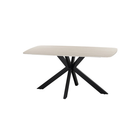 ALBATRE, table à manger ovale - plateau pierre frittée - pieds en métal noir - 3 tailles - 6 finitions