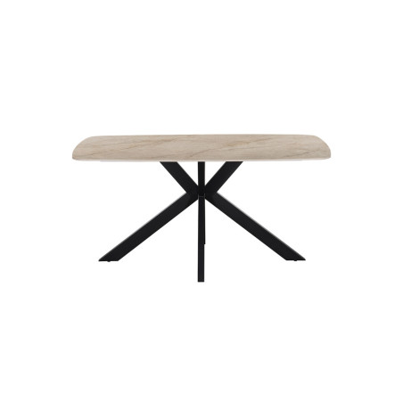 ALBATRE, table à manger ovale - plateau pierre frittée - pieds en métal noir - 3 tailles - 6 finitions