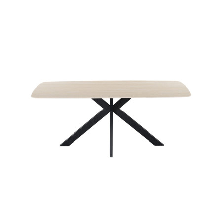 ALBATRE, table à manger ovale - plateau pierre frittée - pieds en métal noir - 3 tailles - 6 finitions