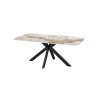 ALBATRE, table à manger ovale - plateau pierre frittée - pieds en métal noir - 3 tailles - 6 finitions