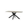 ALBATRE, table à manger ovale - plateau pierre frittée - pieds en métal noir - 3 tailles - 6 finitions