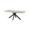 ALBATRE, table à manger ovale - plateau pierre frittée - pieds en métal noir - 3 tailles - 6 finitions