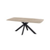 ALBATRE, table à manger ovale - plateau pierre frittée - pieds en métal noir - 3 tailles - 6 finitions