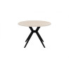 ALBATRE, table à manger ronde - plateau pierre frittée - pieds en métal noir - 2 tailles - 6 finitions