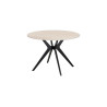 ALBATRE, table à manger ronde - plateau pierre frittée - pieds en métal noir - 2 tailles - 6 finitions