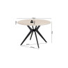ALBATRE, table à manger ronde - plateau pierre frittée - pieds en métal noir - 2 tailles - 6 finitions