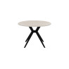 ALBATRE, table à manger ronde - plateau pierre frittée - pieds en métal noir - 2 tailles - 6 finitions