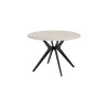 ALBATRE, table à manger ronde - plateau pierre frittée - pieds en métal noir - 2 tailles - 6 finitions