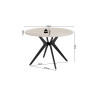 ALBATRE, table à manger ronde - plateau pierre frittée - pieds en métal noir - 2 tailles - 6 finitions