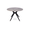 ALBATRE, table à manger ronde - plateau pierre frittée - pieds en métal noir - 2 tailles - 6 finitions