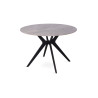ALBATRE, table à manger ronde - plateau pierre frittée - pieds en métal noir - 2 tailles - 6 finitions