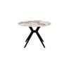 ALBATRE, table à manger ronde - plateau pierre frittée - pieds en métal noir - 2 tailles - 6 finitions
