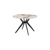 ALBATRE, table à manger ronde - plateau pierre frittée - pieds en métal noir - 2 tailles - 6 finitions