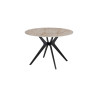 ALBATRE, table à manger ronde - plateau pierre frittée - pieds en métal noir - 2 tailles - 6 finitions