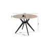 ALBATRE, table à manger ronde - plateau pierre frittée - pieds en métal noir - 2 tailles - 6 finitions