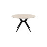 ALBATRE, table à manger ronde - plateau pierre frittée - pieds en métal noir - 2 tailles - 6 finitions