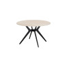 ALBATRE, table à manger ronde - plateau pierre frittée - pieds en métal noir - 2 tailles - 6 finitions