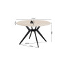 ALBATRE, table à manger ronde - plateau pierre frittée - pieds en métal noir - 2 tailles - 6 finitions