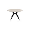 ALBATRE, table à manger ronde - plateau pierre frittée - pieds en métal noir - 2 tailles - 6 finitions