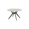 ALBATRE, table à manger ronde - plateau pierre frittée - pieds en métal noir - 2 tailles - 6 finitions
