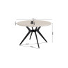 ALBATRE, table à manger ronde - plateau pierre frittée - pieds en métal noir - 2 tailles - 6 finitions