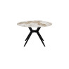 ALBATRE, table à manger ronde - plateau pierre frittée - pieds en métal noir - 2 tailles - 6 finitions