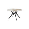 ALBATRE, table à manger ronde - plateau pierre frittée - pieds en métal noir - 2 tailles - 6 finitions