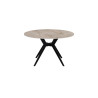 ALBATRE, table à manger ronde - plateau pierre frittée - pieds en métal noir - 2 tailles - 6 finitions