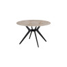 ALBATRE, table à manger ronde - plateau pierre frittée - pieds en métal noir - 2 tailles - 6 finitions