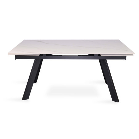 HORIZON, table extensible 160 à 240 cm - plateau pierre frittée - avec allonges - pieds en métal noir - 3 finitions