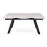 HORIZON, table extensible 160 à 240 cm - plateau pierre frittée - avec allonges - pieds en métal noir - 3 finitions