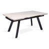 HORIZON, table extensible 160 à 240 cm - plateau pierre frittée - avec allonges - pieds en métal noir - 3 finitions