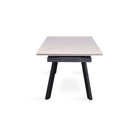 HORIZON, table extensible 160 à 240 cm - plateau pierre frittée - avec allonges - pieds en métal noir - 3 finitions