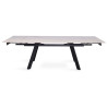 HORIZON, table extensible 160 à 240 cm - plateau pierre frittée - avec allonges - pieds en métal noir - 3 finitions