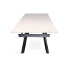 HORIZON, table extensible 160 à 240 cm - plateau pierre frittée - avec allonges - pieds en métal noir - 3 finitions