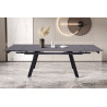 HORIZON, table extensible 160 à 240 cm - plateau pierre frittée - avec allonges - pieds en métal noir - 3 finitions